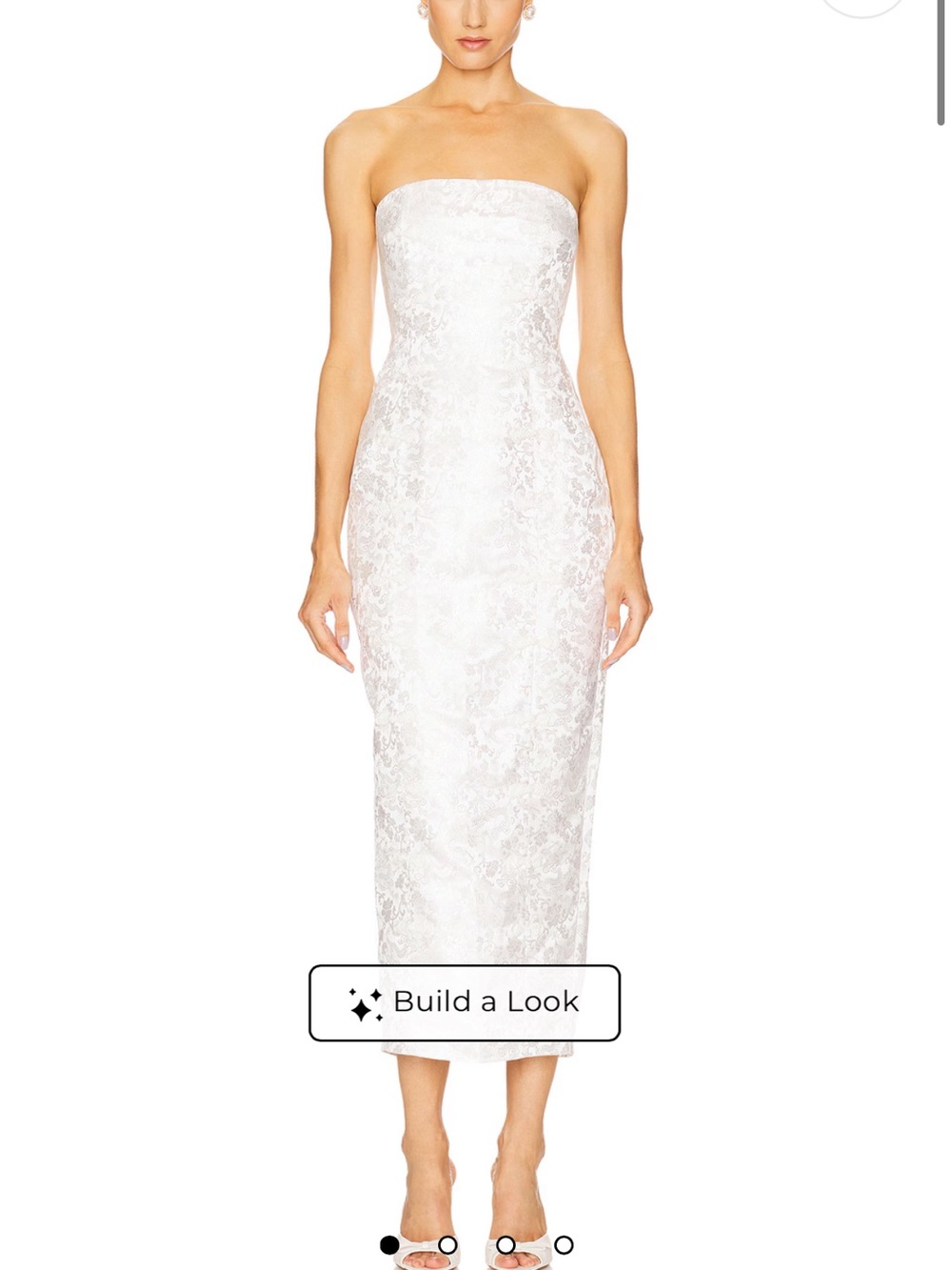 Strapless White Lace Midi Dress - Sleek Feminine Silhouette